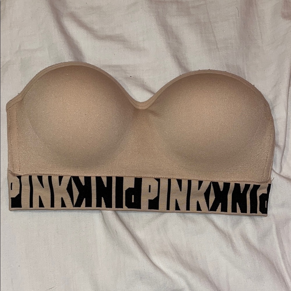 PINK Victoria's Secret Strapless Bandeau Bra - Nude